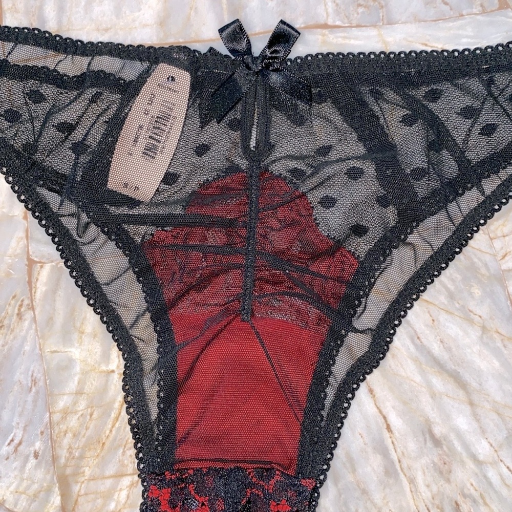 VS Very Sexy Panty Underwear Small Black/Red - Picture 7 of 8